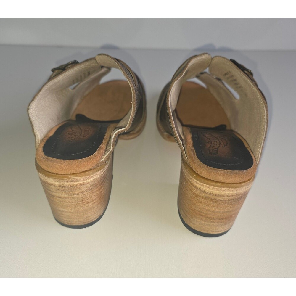 FREEBIRD Caprice Sandals Brown Distressed Leather Women's Sz 10 Heeled Mule - Picture 7 of 13